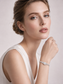 Round Millennium‑Cut White Crystal S925 Sterling Silver Pave Bracelet
