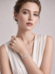 Round Millennium‑Cut White Crystal S925 Sterling Silver Pave Bracelet